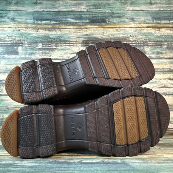 Sperry Winter Boots Mens Sz 10.5 Brown Leather Waterproof Rain Snow Lightweight - Picture 7 of 11